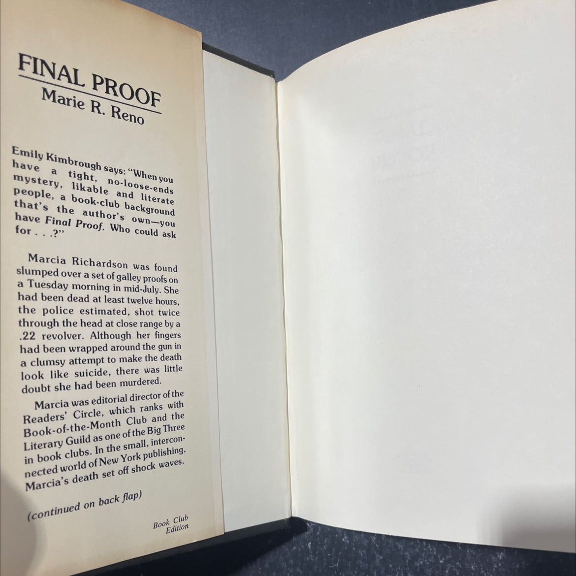 final proof book, by marie r. reno, 1976 Hardcover image 4