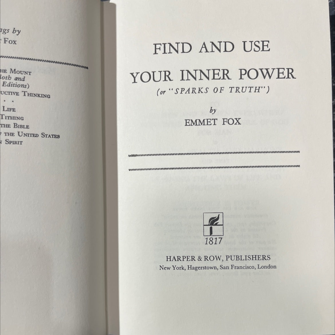 find and use your inner power book, by emmet fox, 1941 Hardcover image 2