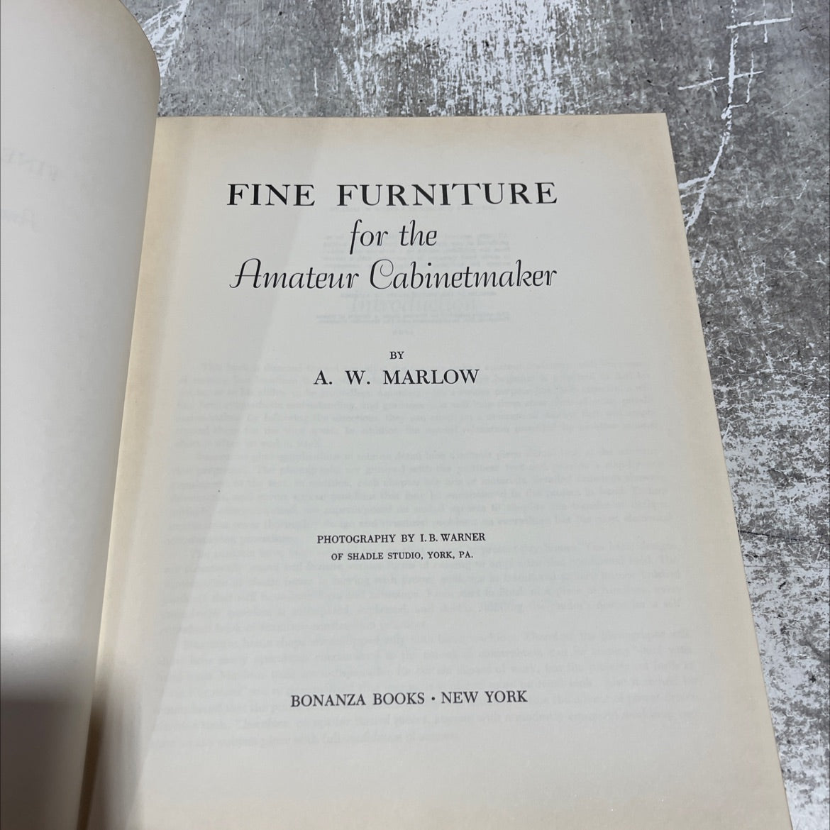 fine furniture for the amateur cabinetmaker book, by a. w. marlow, 1955 Hardcover image 2