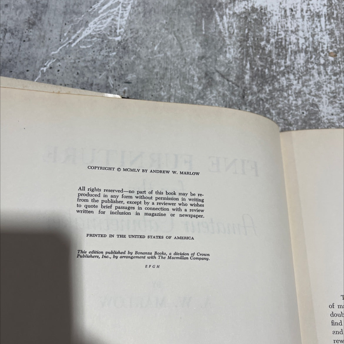 fine furniture for the amateur cabinetmaker book, by a. w. marlow, 1955 Hardcover image 3