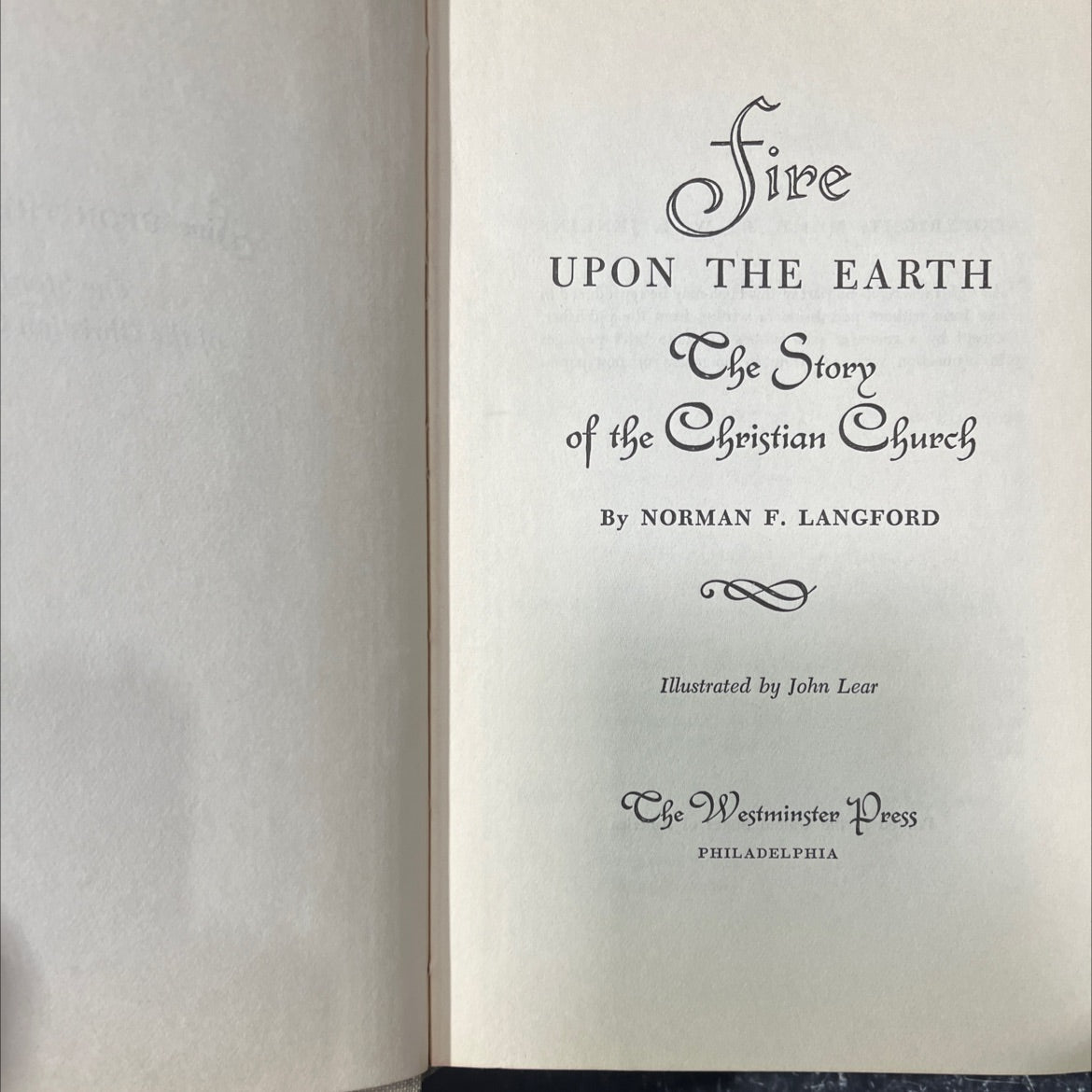 fire upon the earth the story of the christian church book, by norman f. langford, 1970 Hardcover image 2