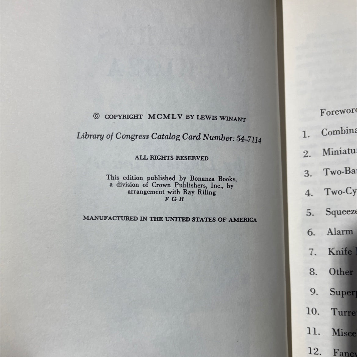 firearms curiosa book, by lewis winant, 1955 Hardcover image 3