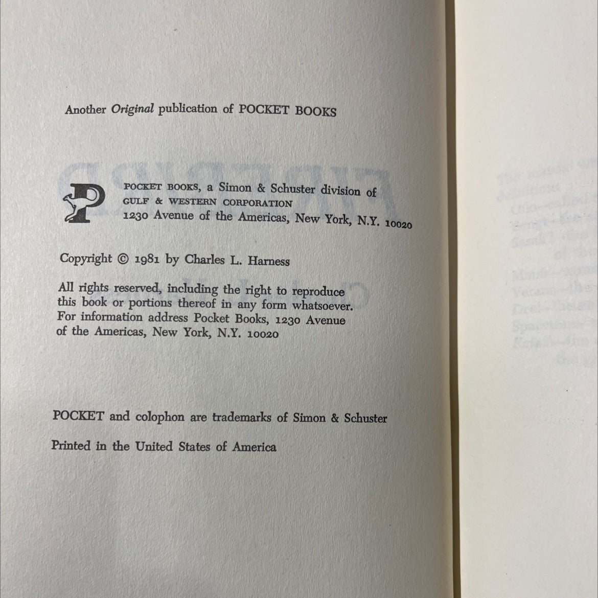 firebird book, by Charles L. Harness, 1981 Hardcover image 3