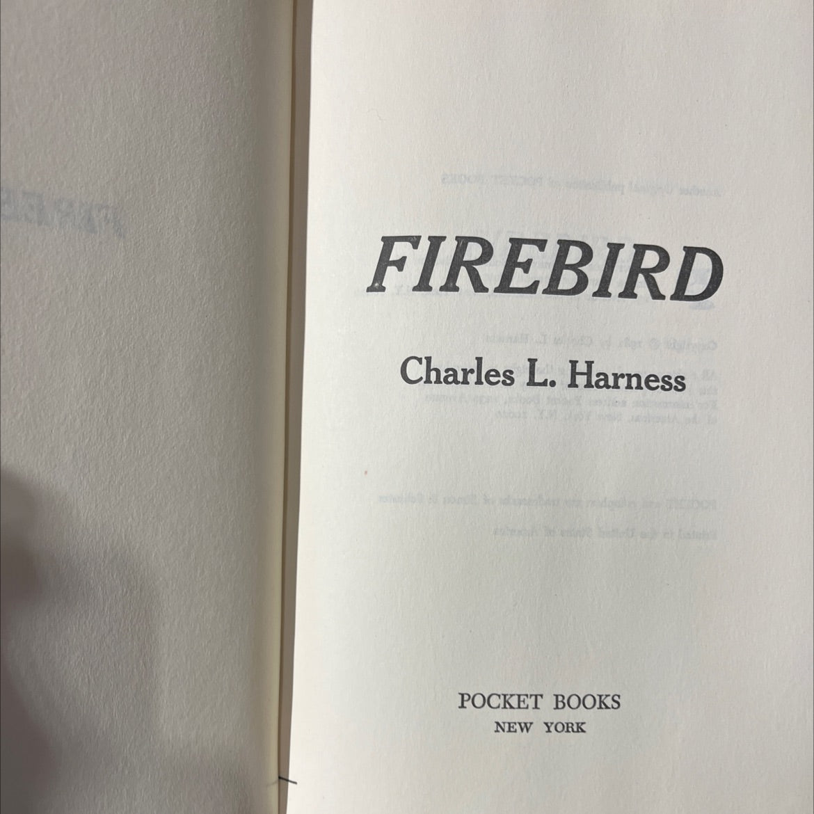 firebird book, by Charles L. Harness, 1981 Hardcover image 2