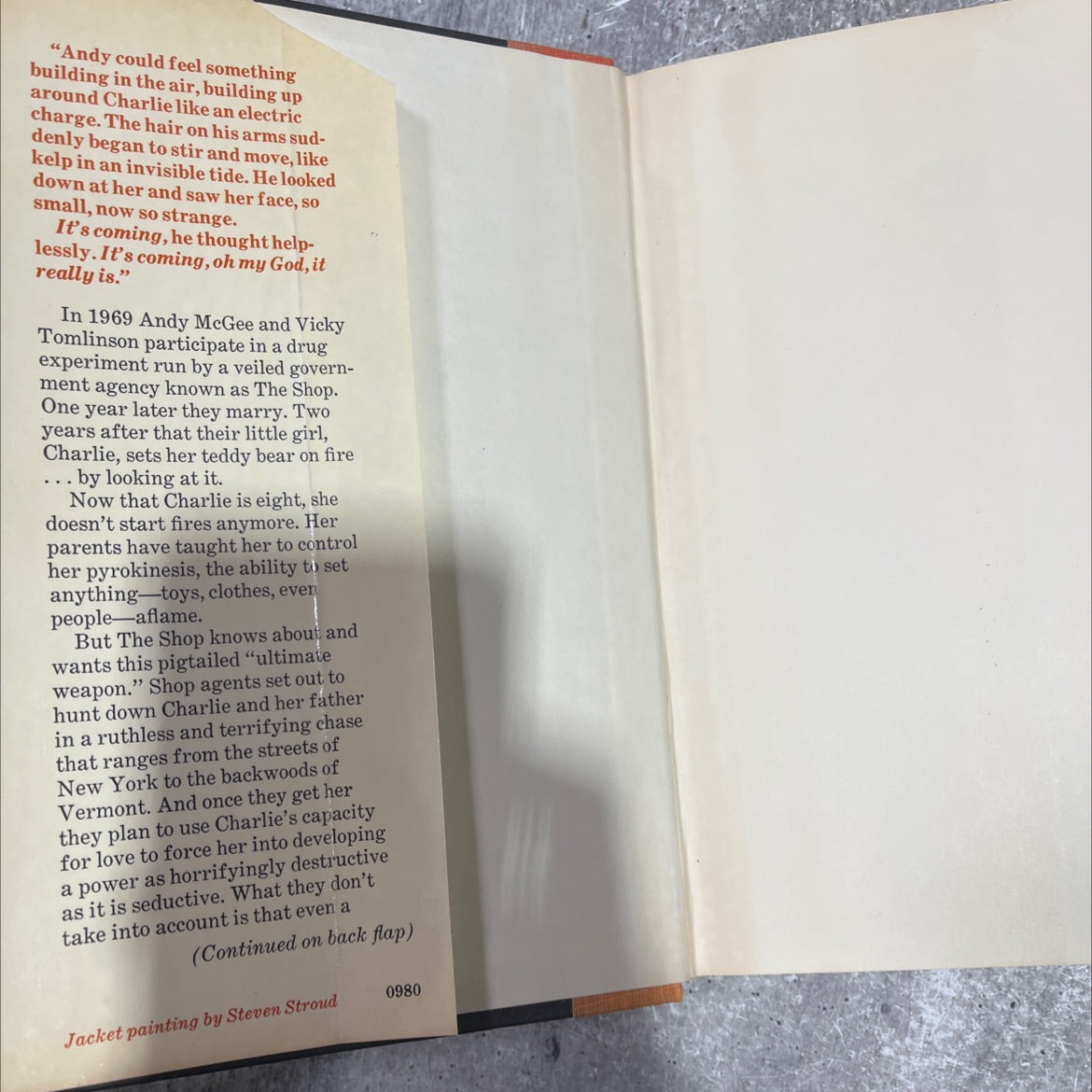 firestarter book, by stephen king, 1980 Hardcover image 4