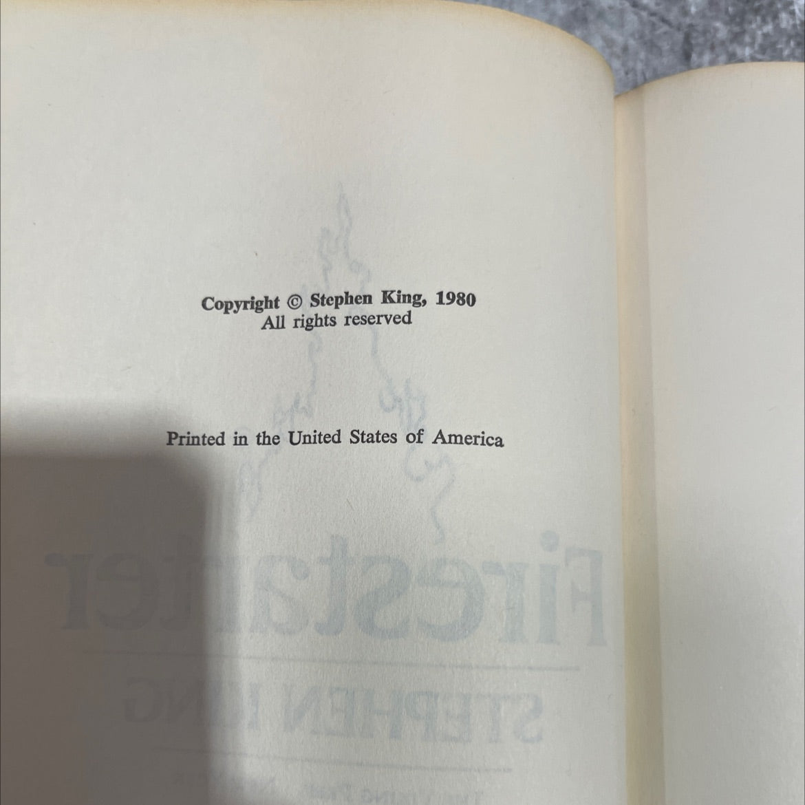 firestarter book, by stephen king, 1980 Hardcover image 3
