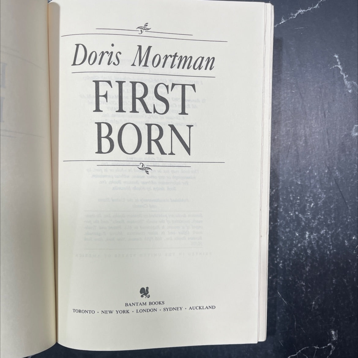 first born book, by doris mortman, 1987 Hardcover image 2