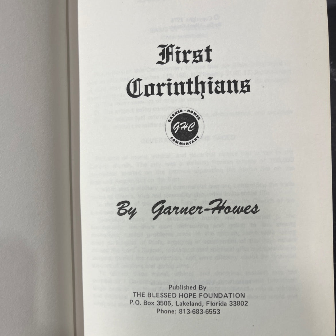 first corinthians garner nowes ghc commentary book, by dr. albert garner, 1976 Hardcover image 2