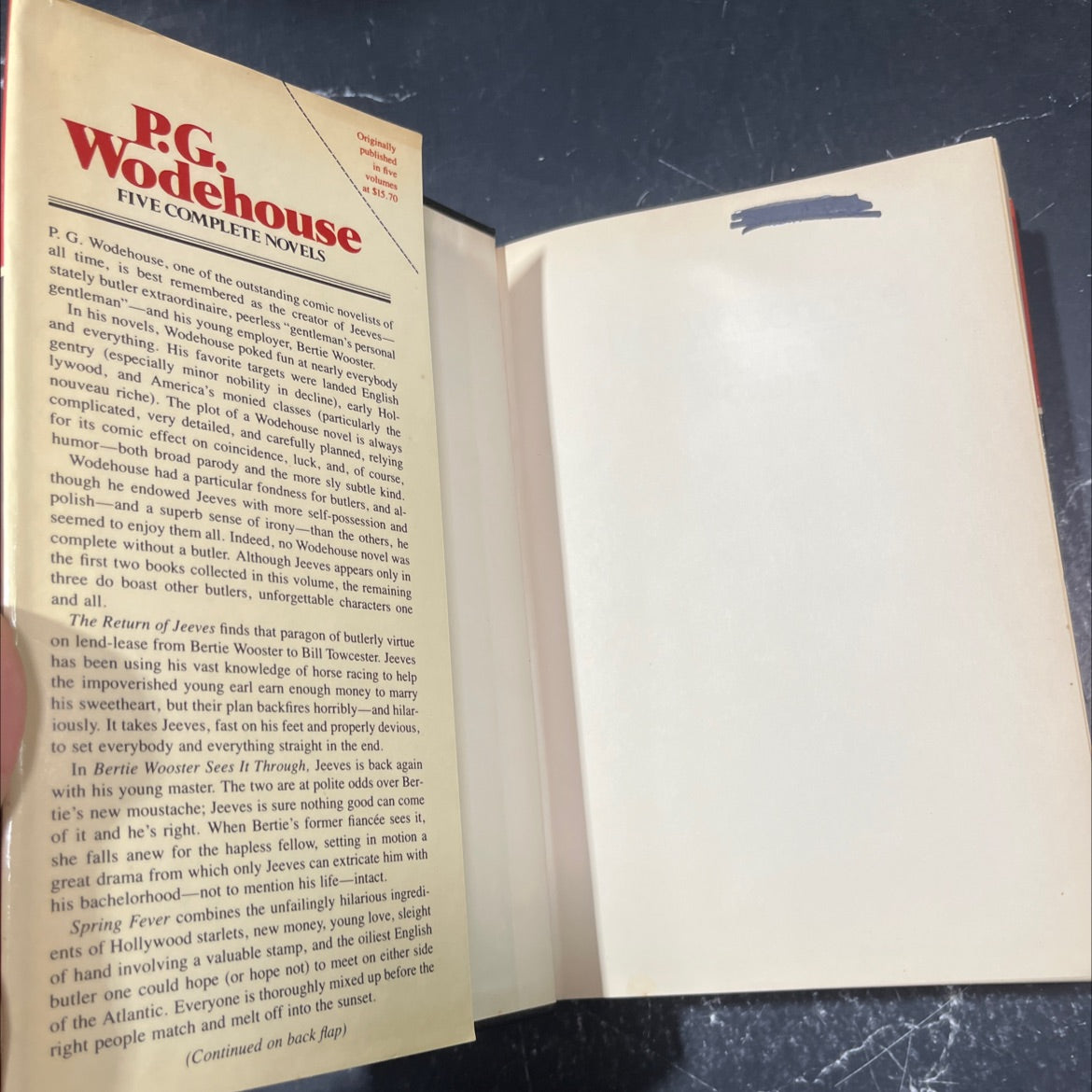 five complete novels book, by P. G. Wodehouse, 1983 Hardcover image 4