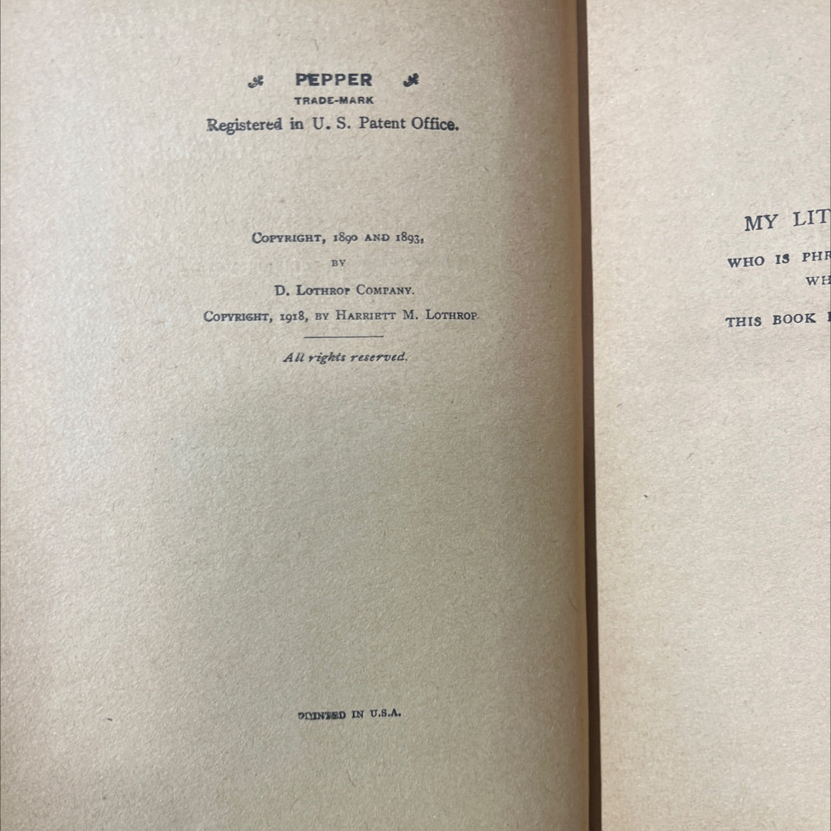 five little peppers midway book, by margaret sidney, 1918 Hardcover image 3