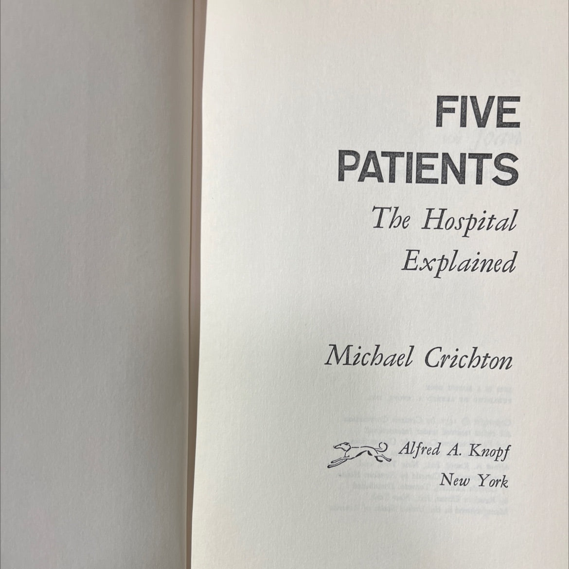 five patients the hospital explained book, by michael crichton, 1970 Hardcover image 2
