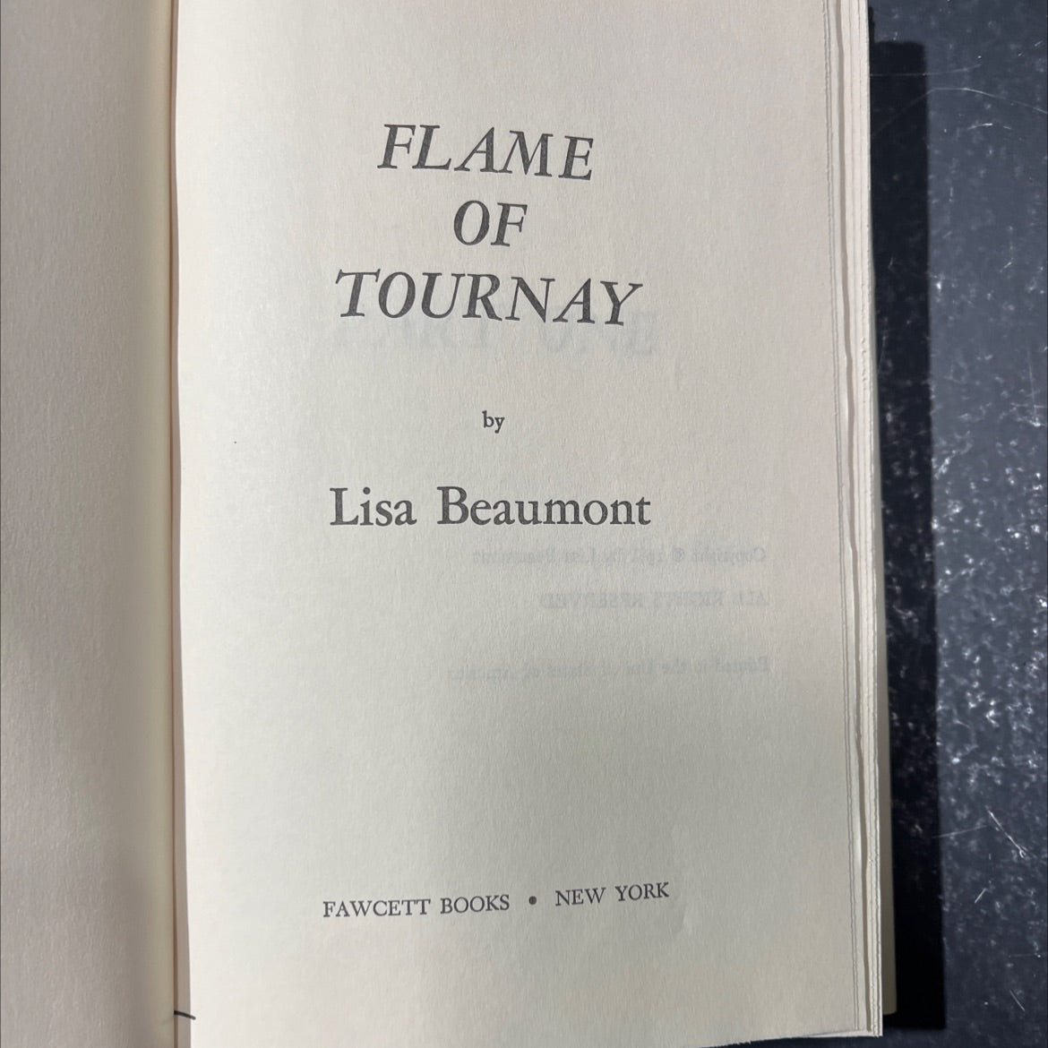 flame of tournay book, by lisa beaumont, 1981 Hardcover image 2