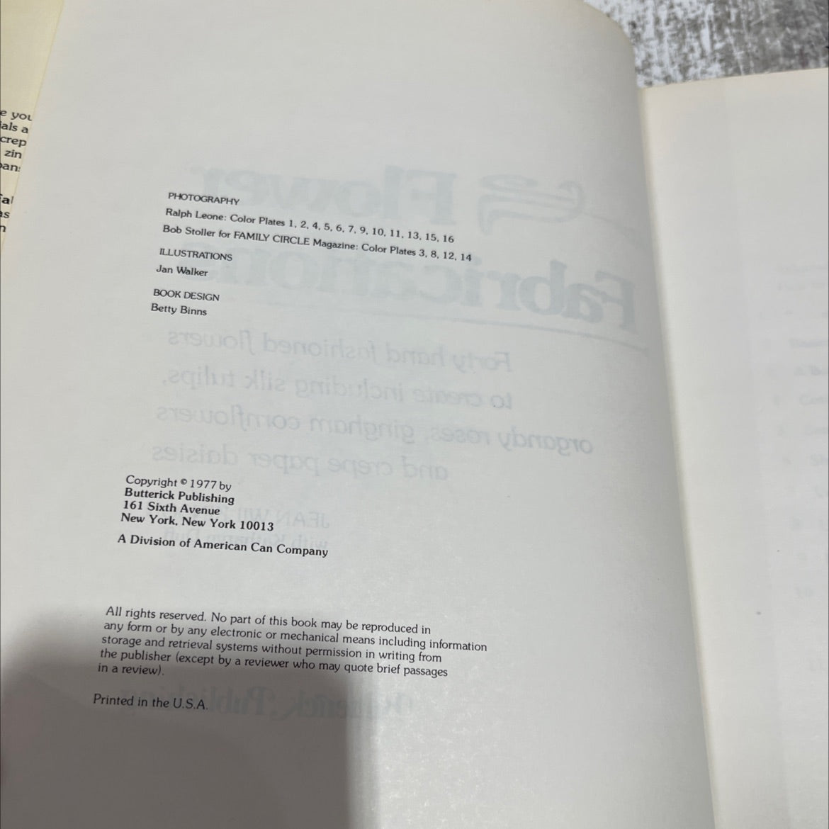 flower fabrications book, by jean wilkinson, 1977 Hardcover image 3