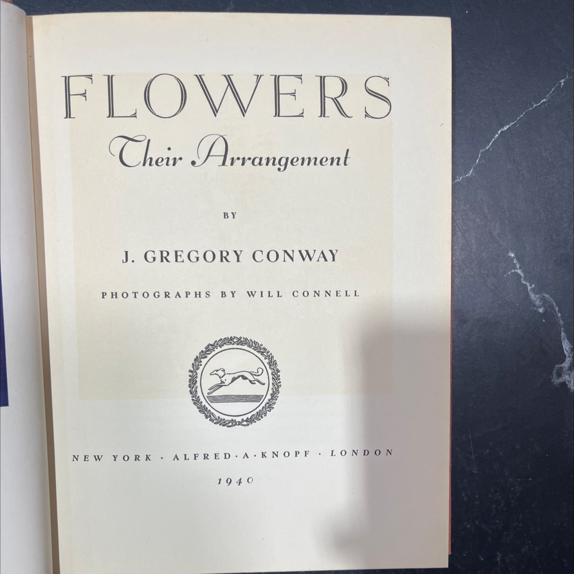 flowers their arrangement book, by j. gregory conway, 1940 Hardcover image 2