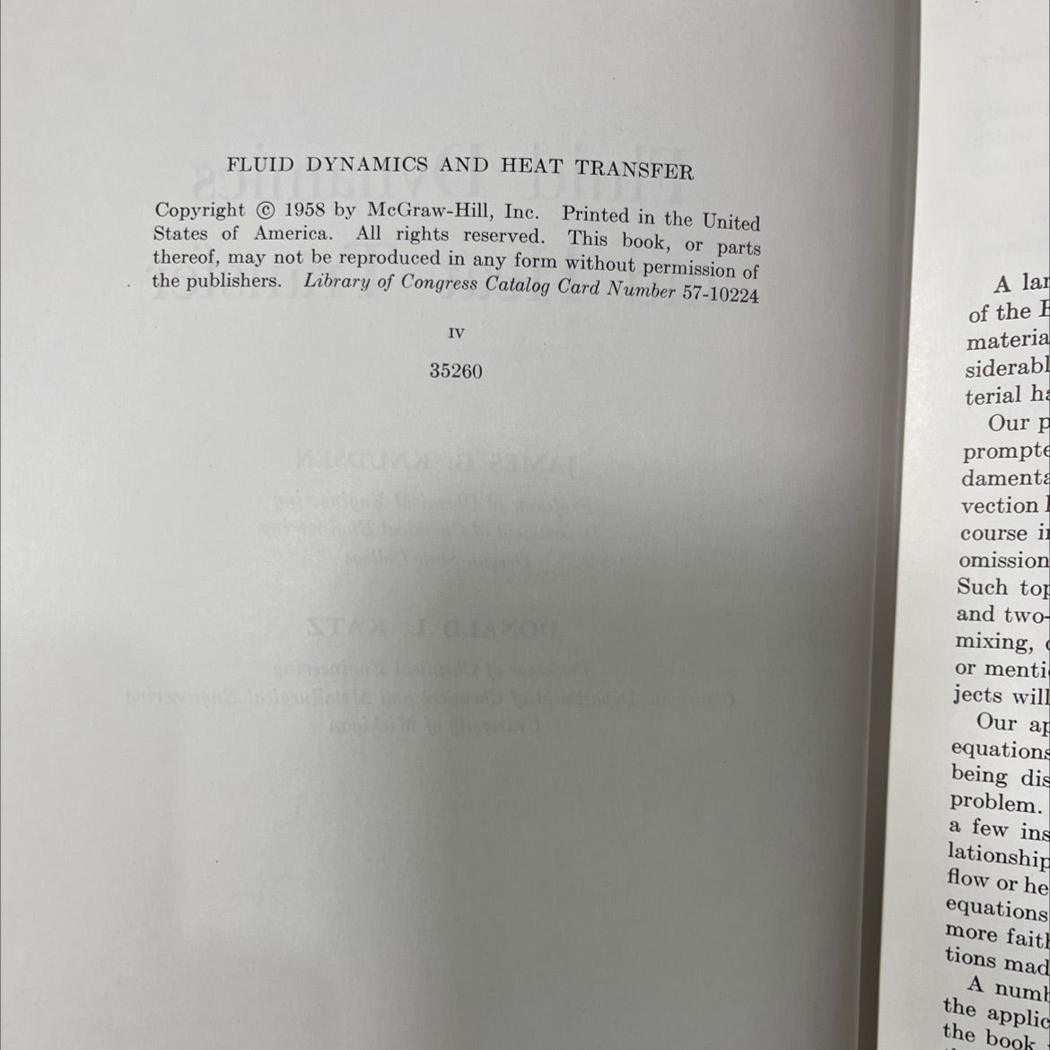fluid dynamics and heat transfer book, by james g. knudsen, donald l. katz, 1958 Hardcover image 3