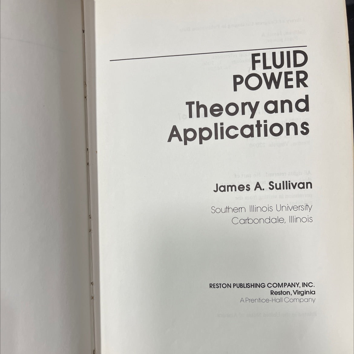 fluid power book, by James A. Sullivan, 1975 Hardcover image 2