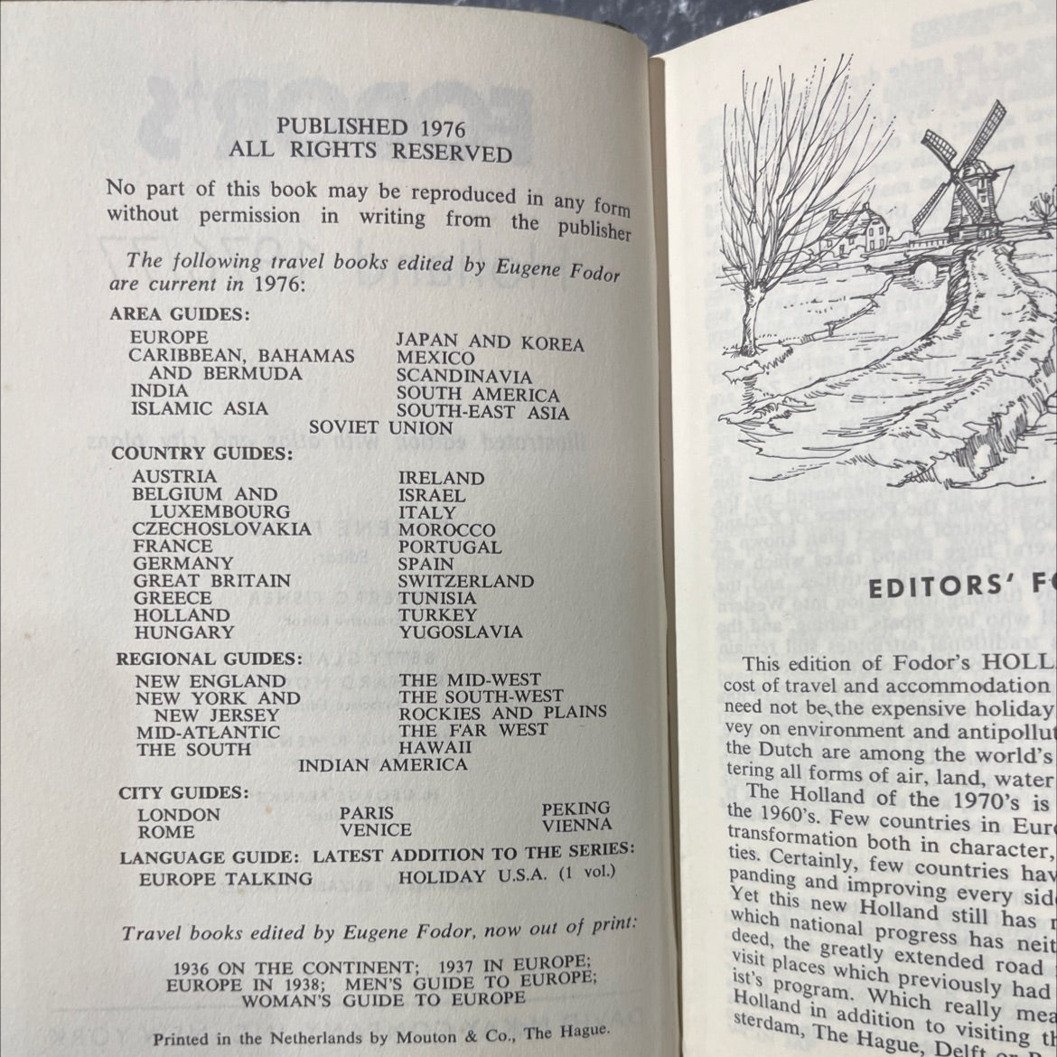 fodor's holland book, by eugene fodor, 1976 Hardcover image 3