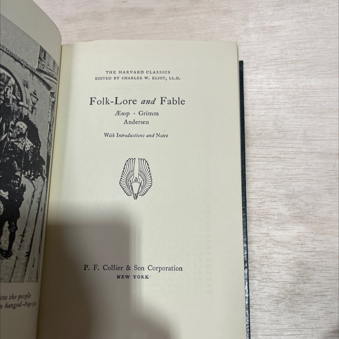 folk-lore and fable book, by aesop, grimm, andersen, 1937 Leather image 2