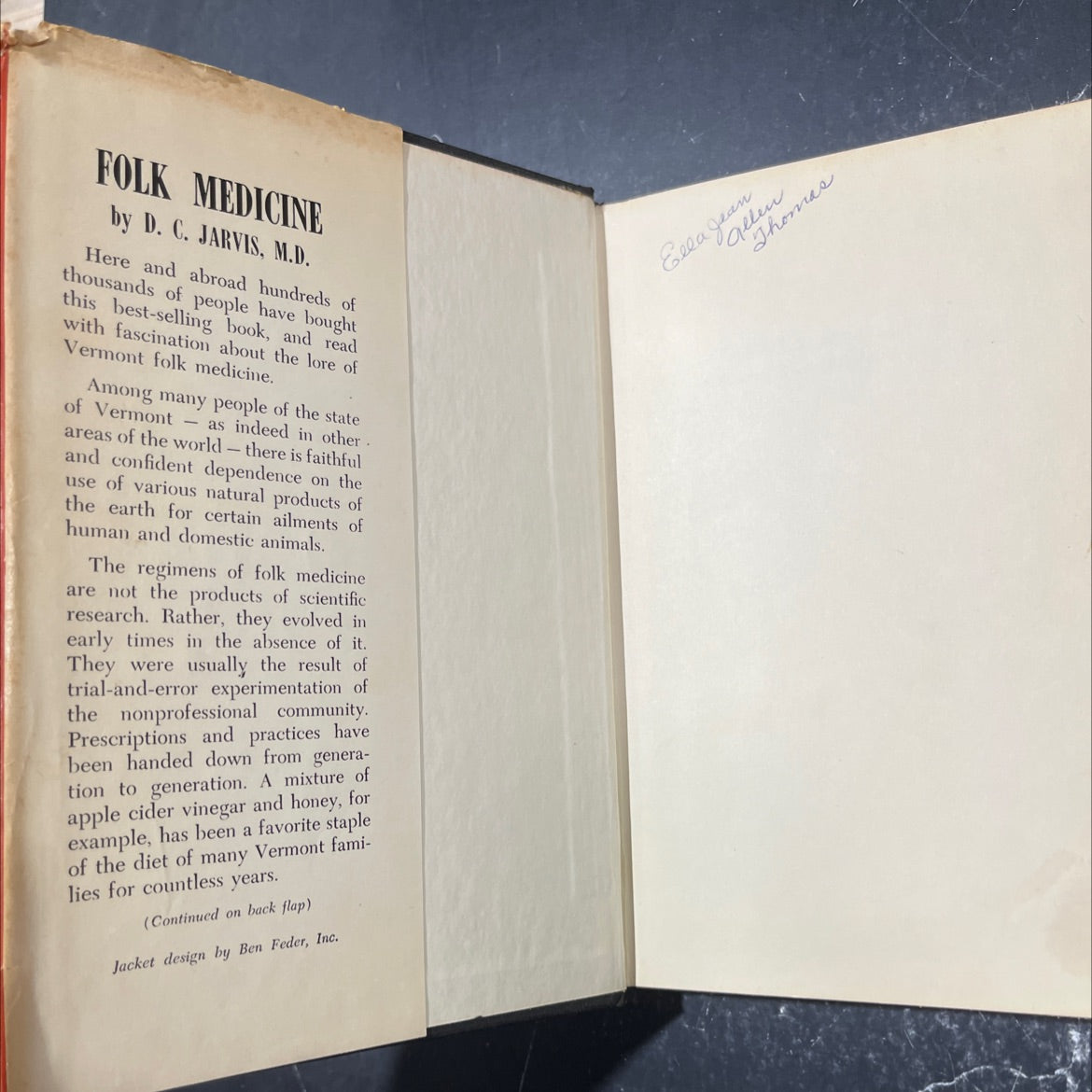 folk medicine a vermont doctor's guide to good health book, by d. c. jarvis, m.d., 1958 Hardcover image 4