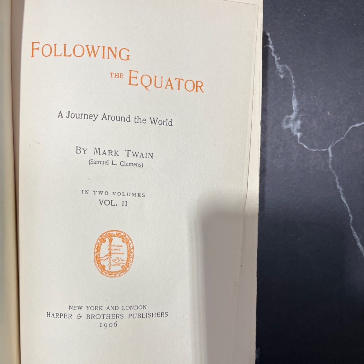 following the equator a journey around the world book, by mark twain, 1906 Hardcover image 2