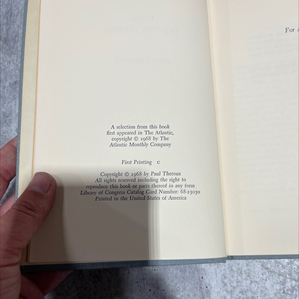 fong and the indians book, by paul theroux, 1968 Hardcover image 3