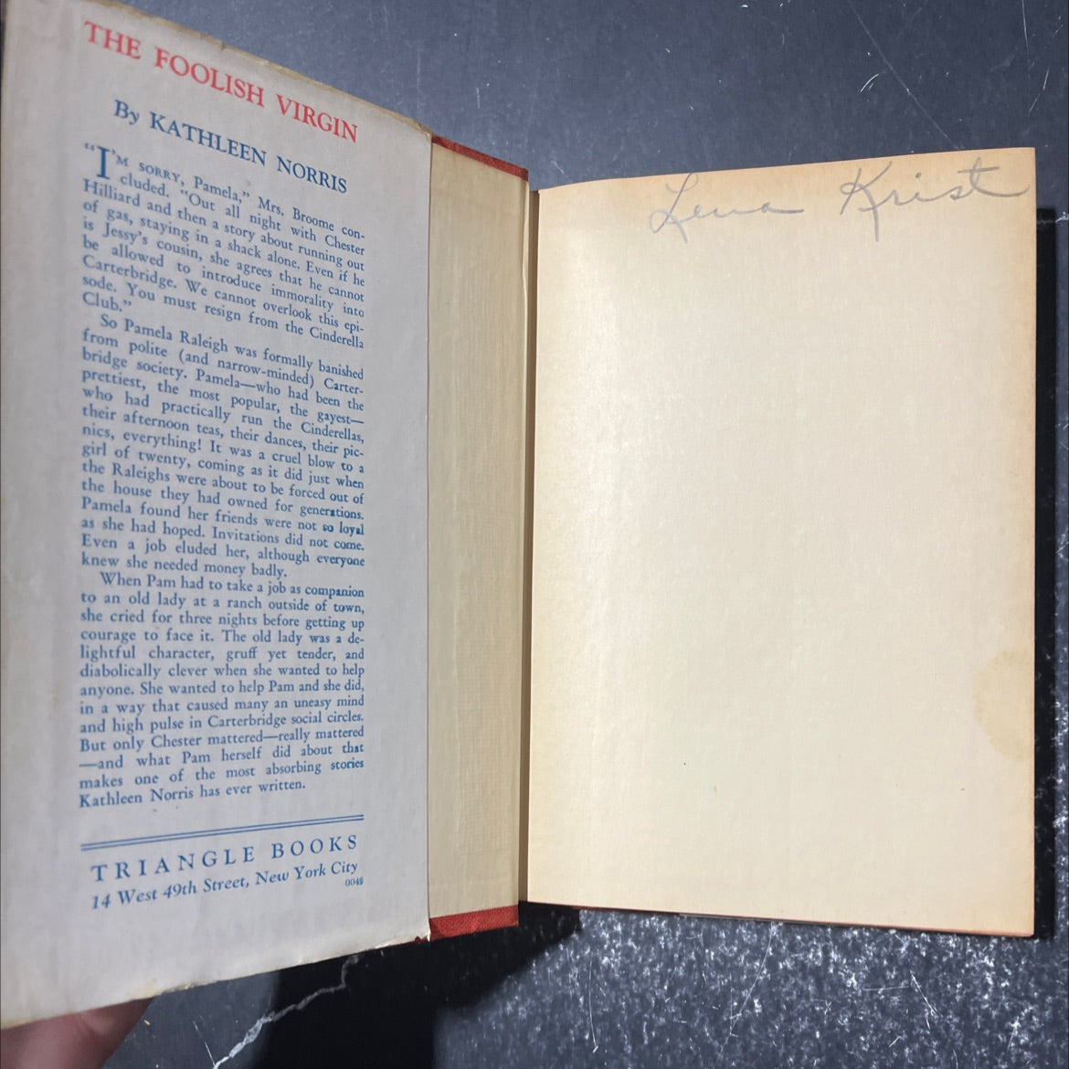 foolish virgin book, by kathleen norris, 1943 Hardcover image 4