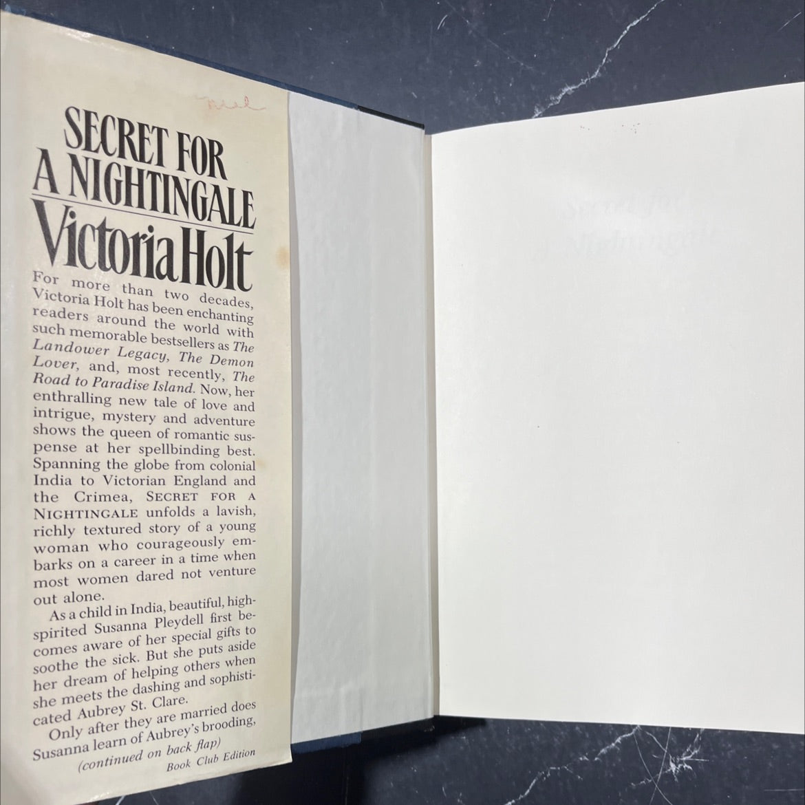 for a nightingale book, by victoria holt, 1986 Hardcover image 4