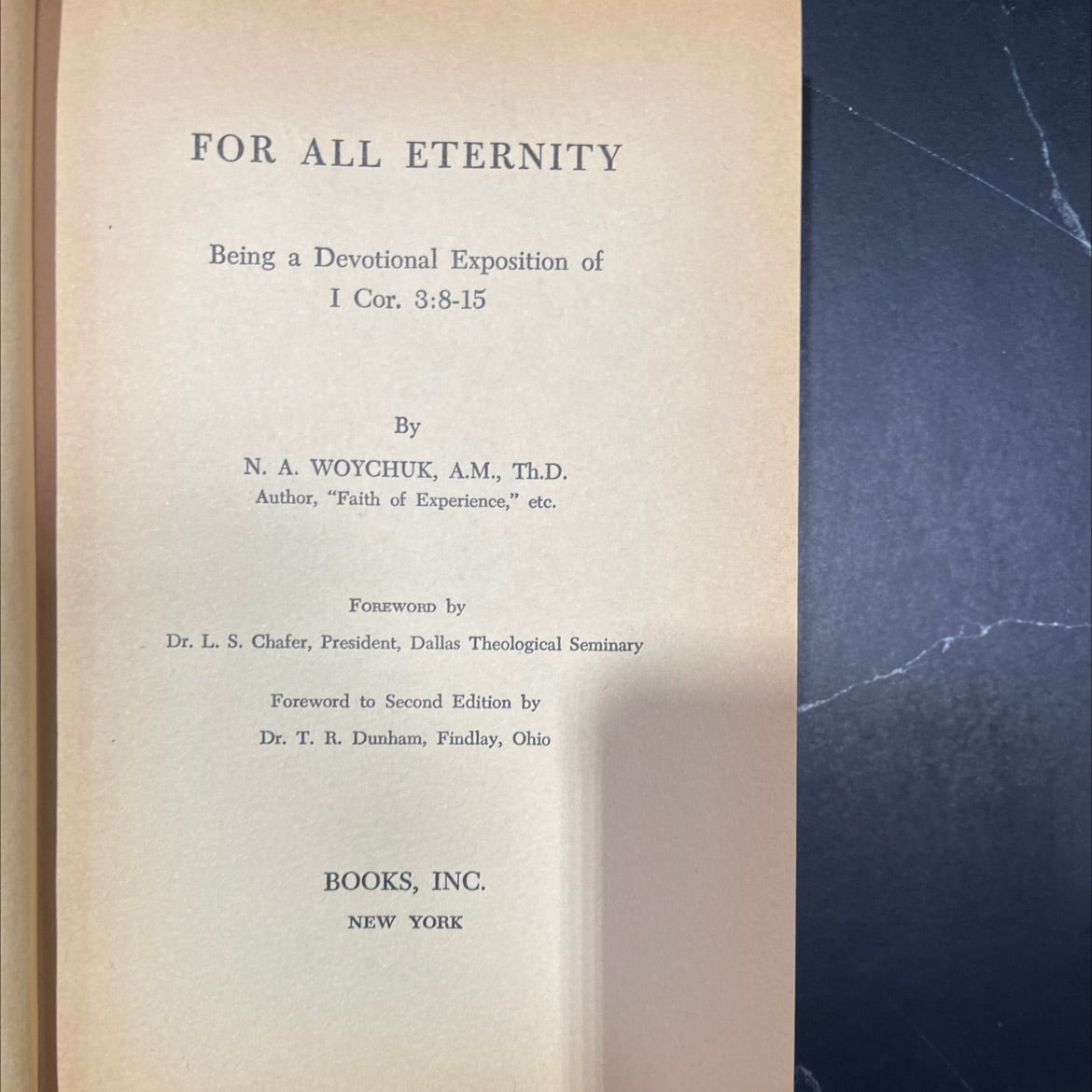 for all eternity being a devotional exposition of i cor. 3:8-15 book, by n. a. woychuk, 1955 Hardcover image 2