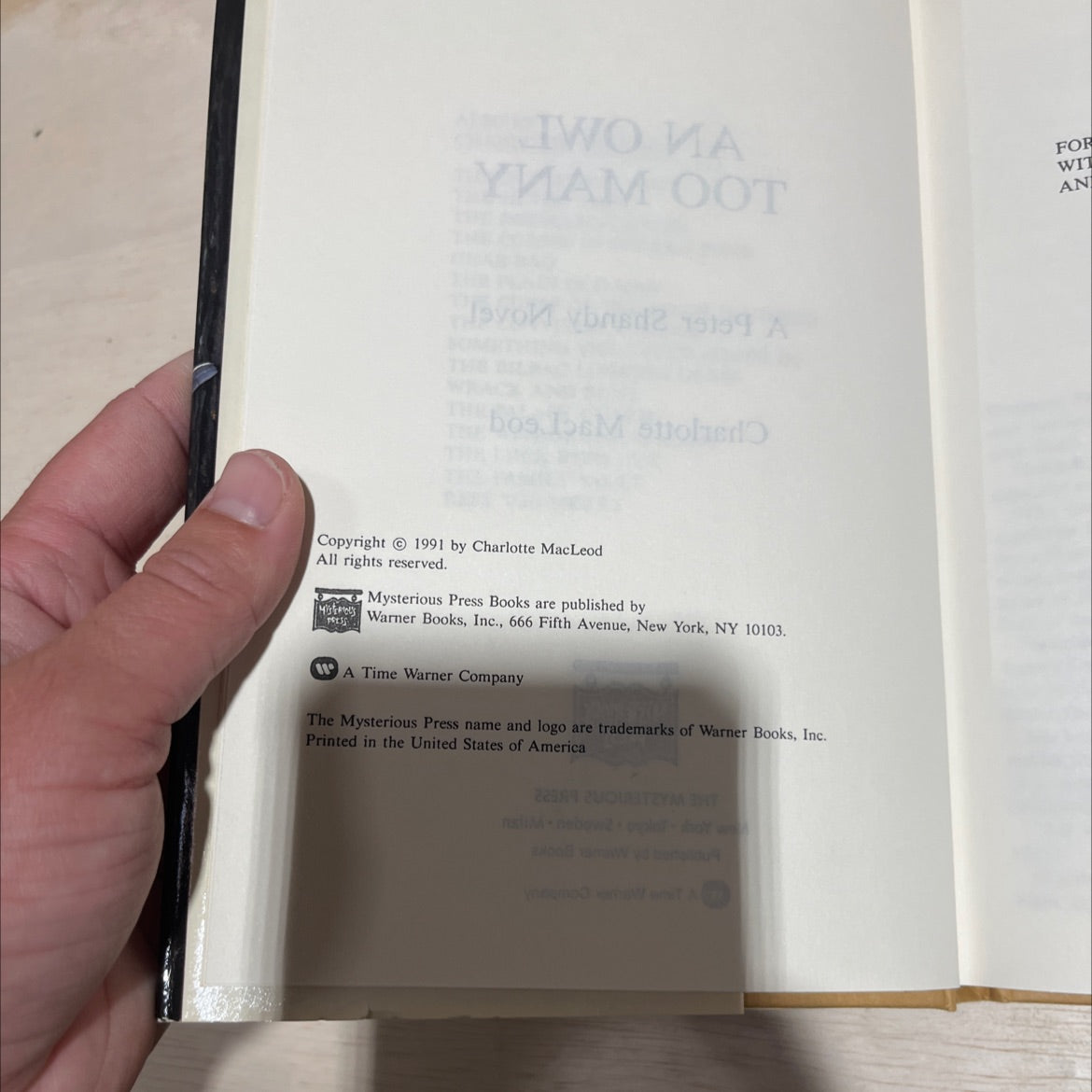 for eliza dan owlatitude and muc too many eed n a book, by charlotte macleod, 1991 Hardcover image 3