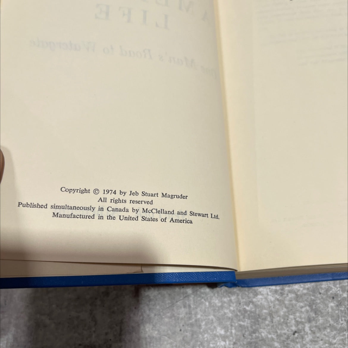 for gail an american life one man's road to watergate book, by jeb stuart magruder, 1974 Hardcover image 3