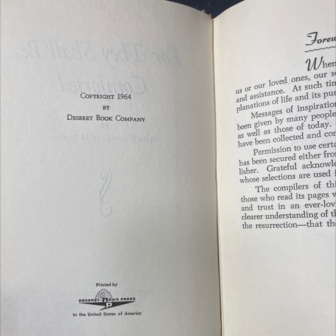 for they shall be comforted book, by alma p. and clea m. burton, 1966 Hardcover image 3