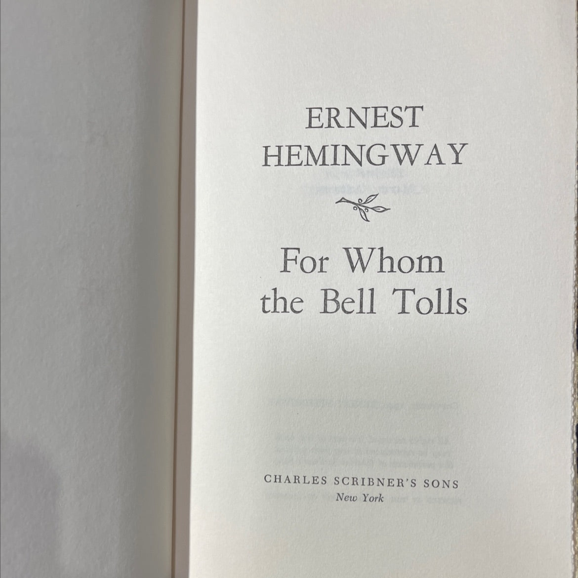 for whom the bell tolls book, by ernest hemingway, 1940 Hardcover image 2