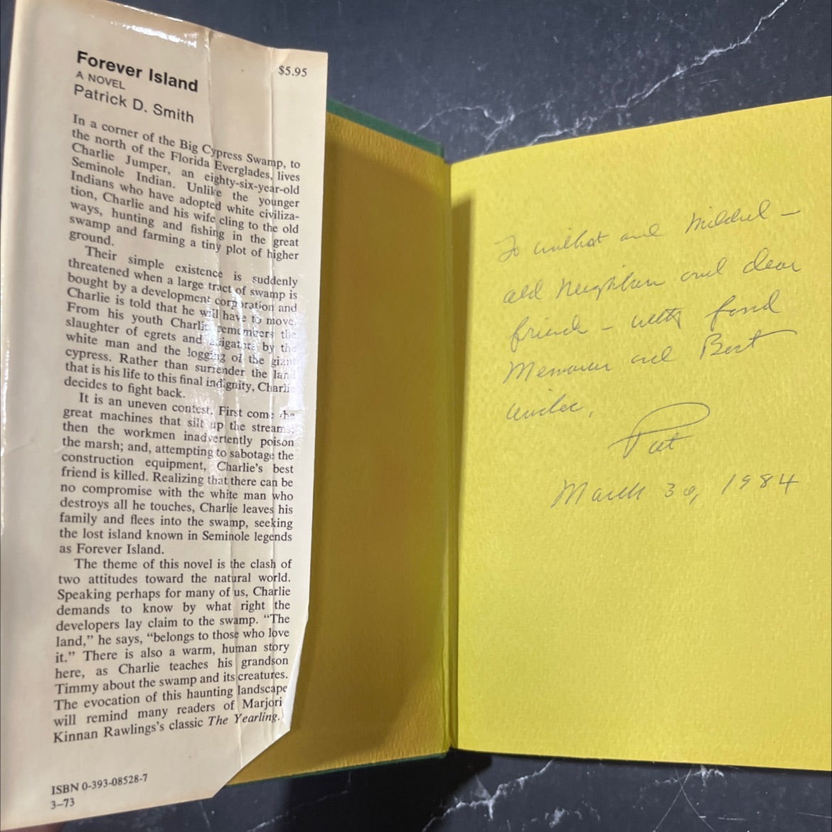 SIGNED forever island book, by patrick d. smith, 1973 Hardcover image 4