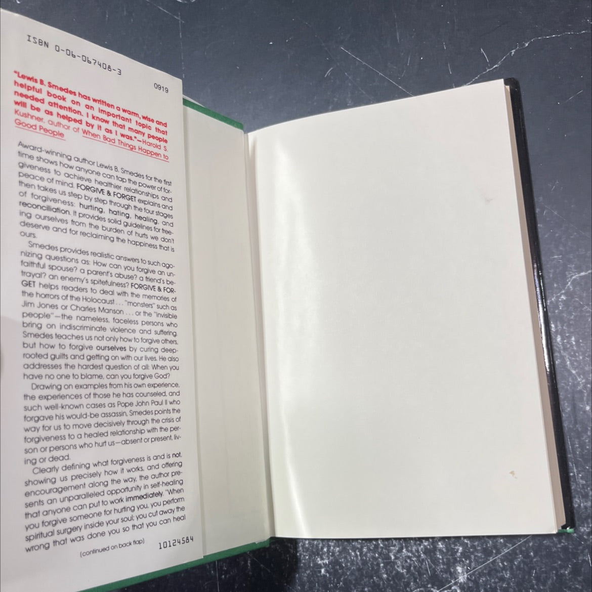 forgive and forget: healing the hurts we don't deserve book, by Lewis B. Smedes, 1984 Hardcover image 4