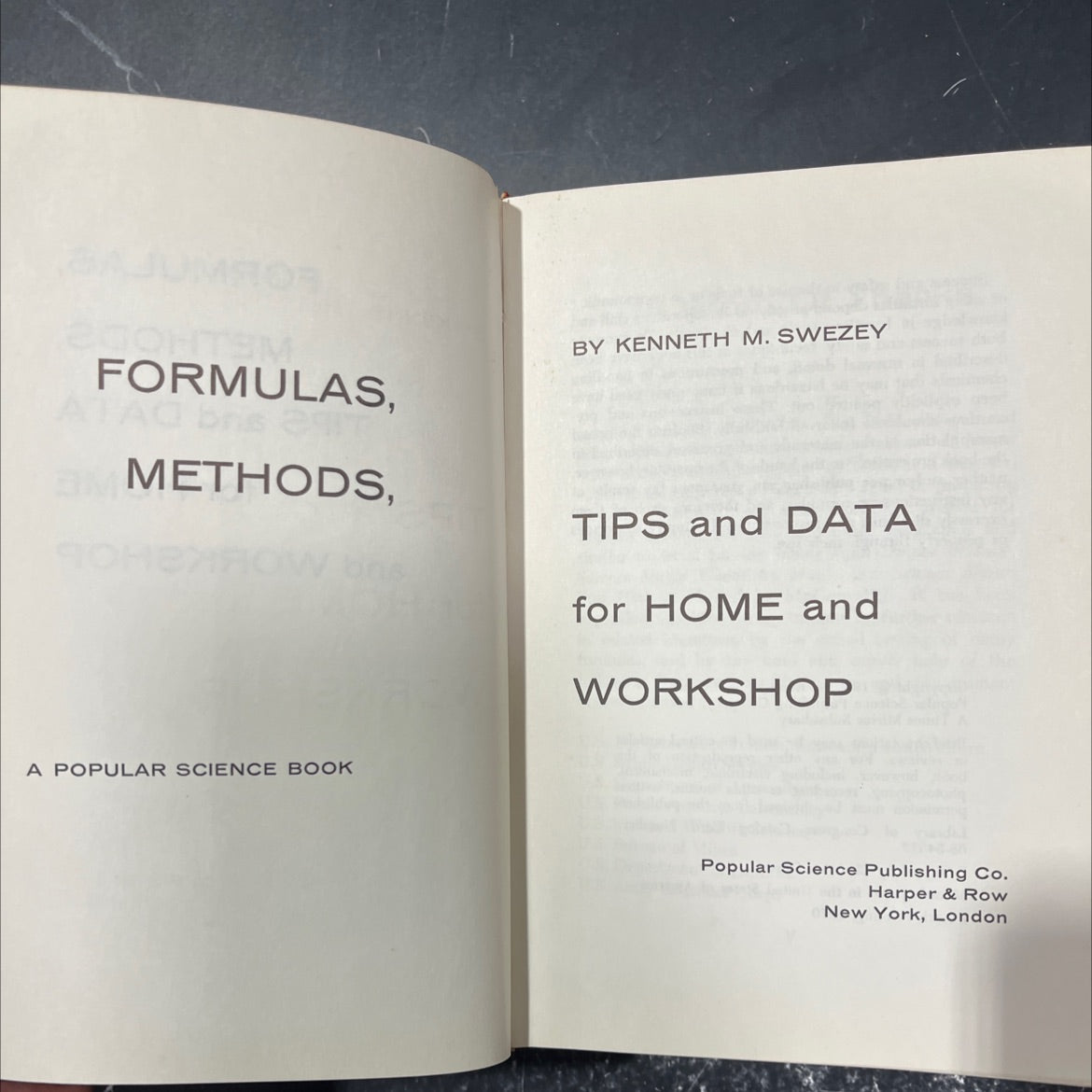 formulas, tips and data for home and workshop book, by kenneth m. swezey, 1970 Hardcover image 2