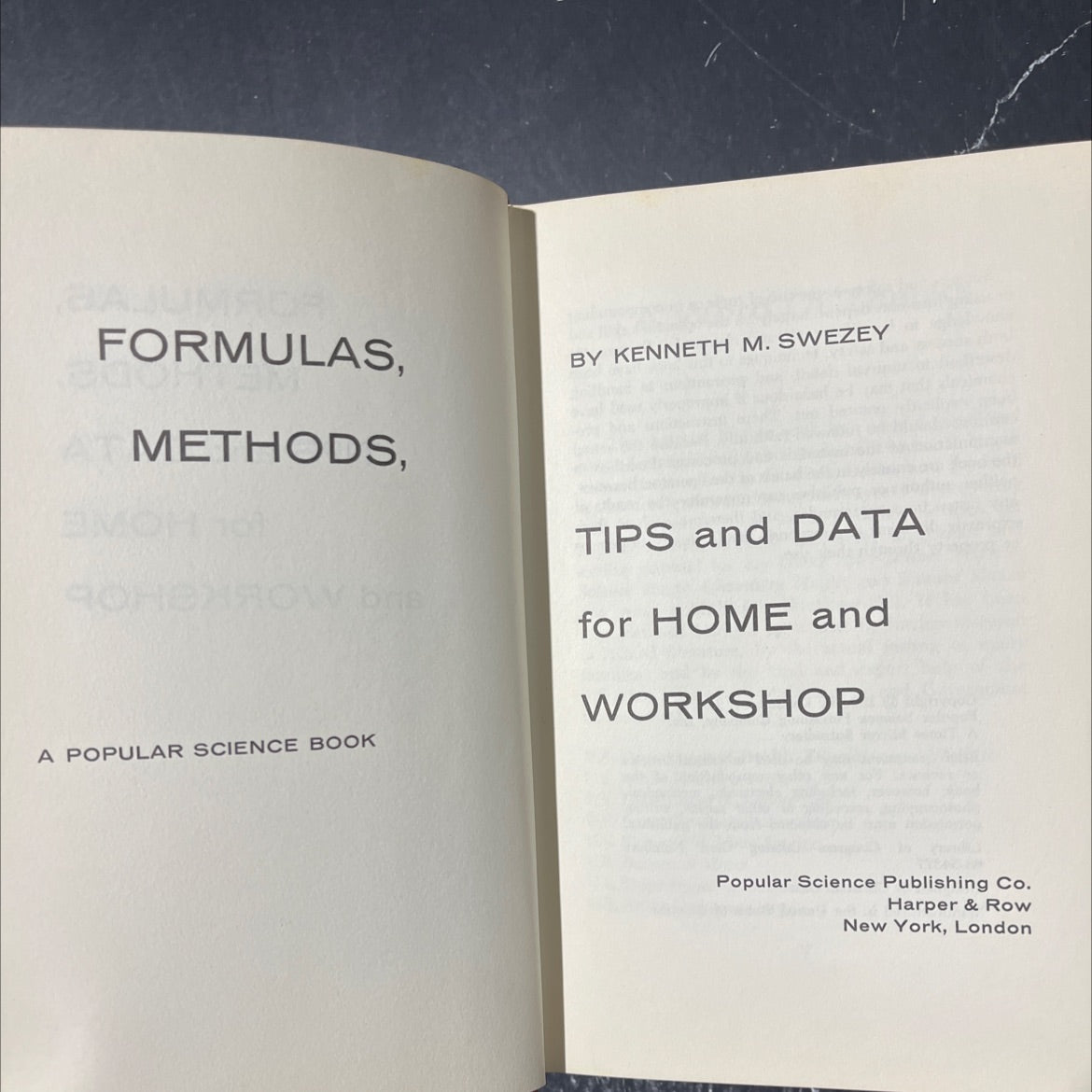 formulas book, by kenneth m. swezey, 1969 Hardcover image 2