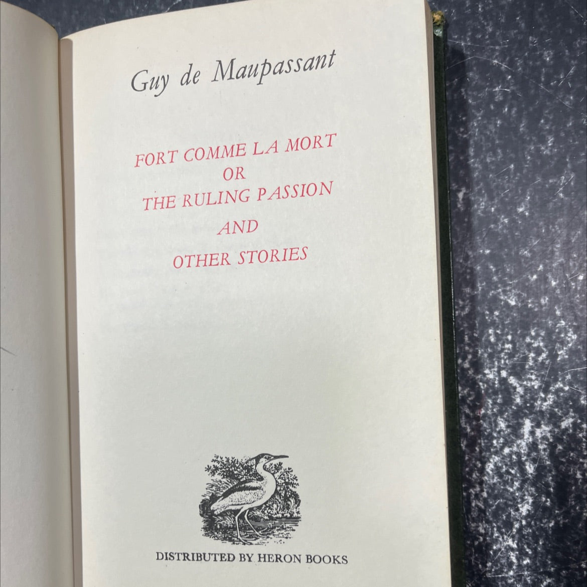 fort comme la mort or the ruling passion and other stories book, by Guy de Maupassant, 1970 Hardcover image 3