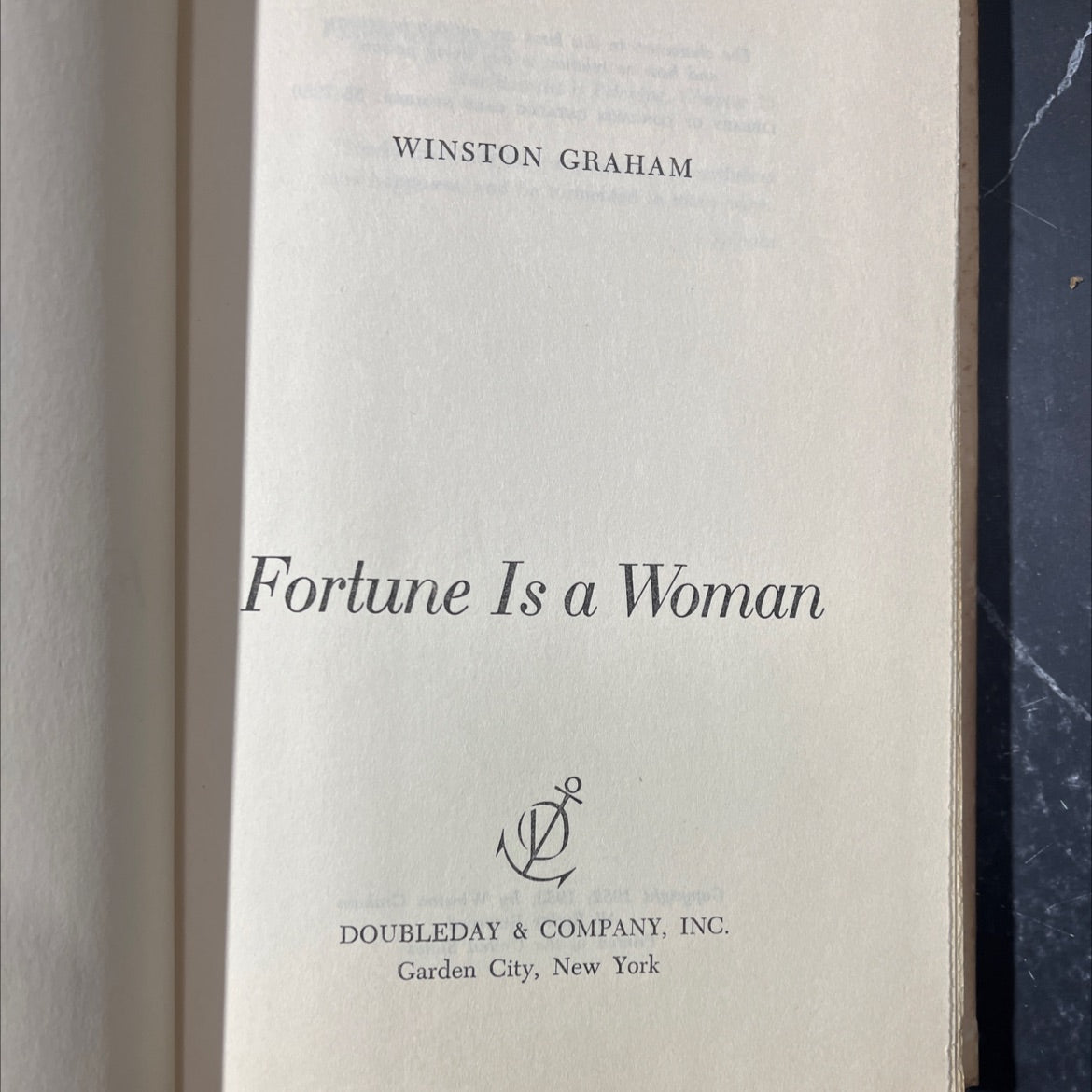 fortune is a woman book, by winston graham, 1953 Hardcover image 2