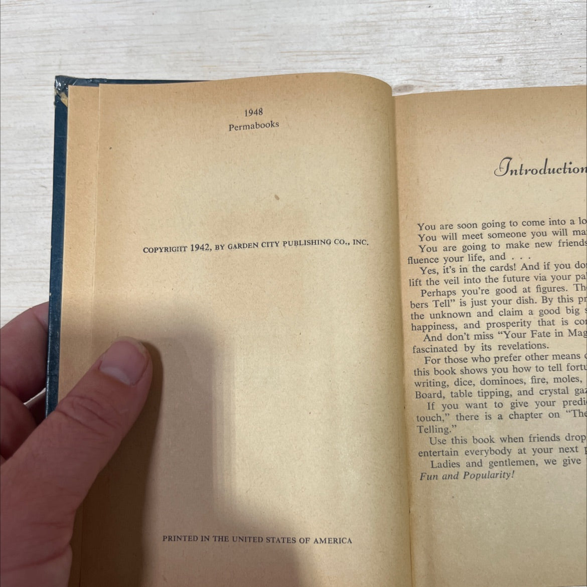 fortune telling for fun and popularity book, by paul showers, 1948 Hardcover image 3