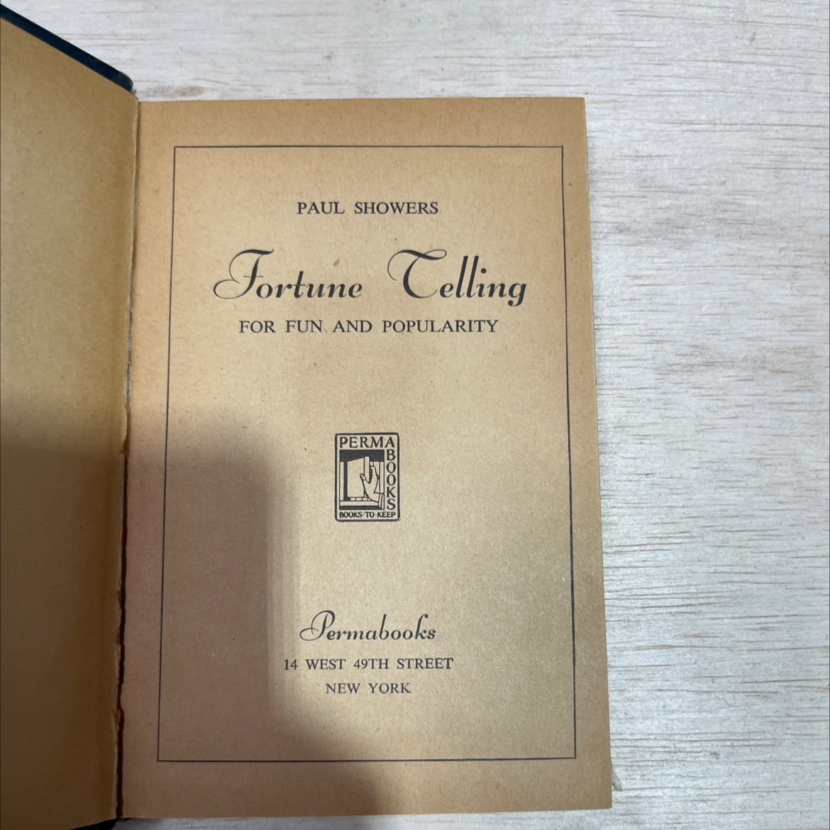 fortune telling for fun and popularity book, by paul showers, 1948 Hardcover image 2