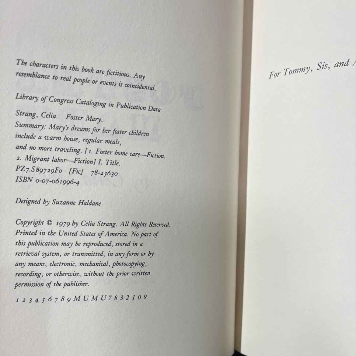 foster mary book, by celia strang, 1979 Hardcover image 3