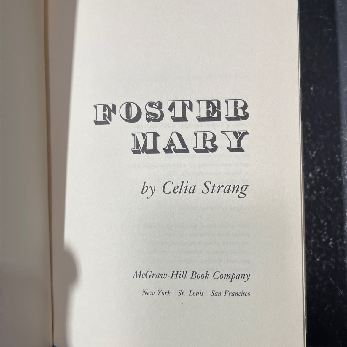 foster mary book, by celia strang, 1979 Hardcover image 2