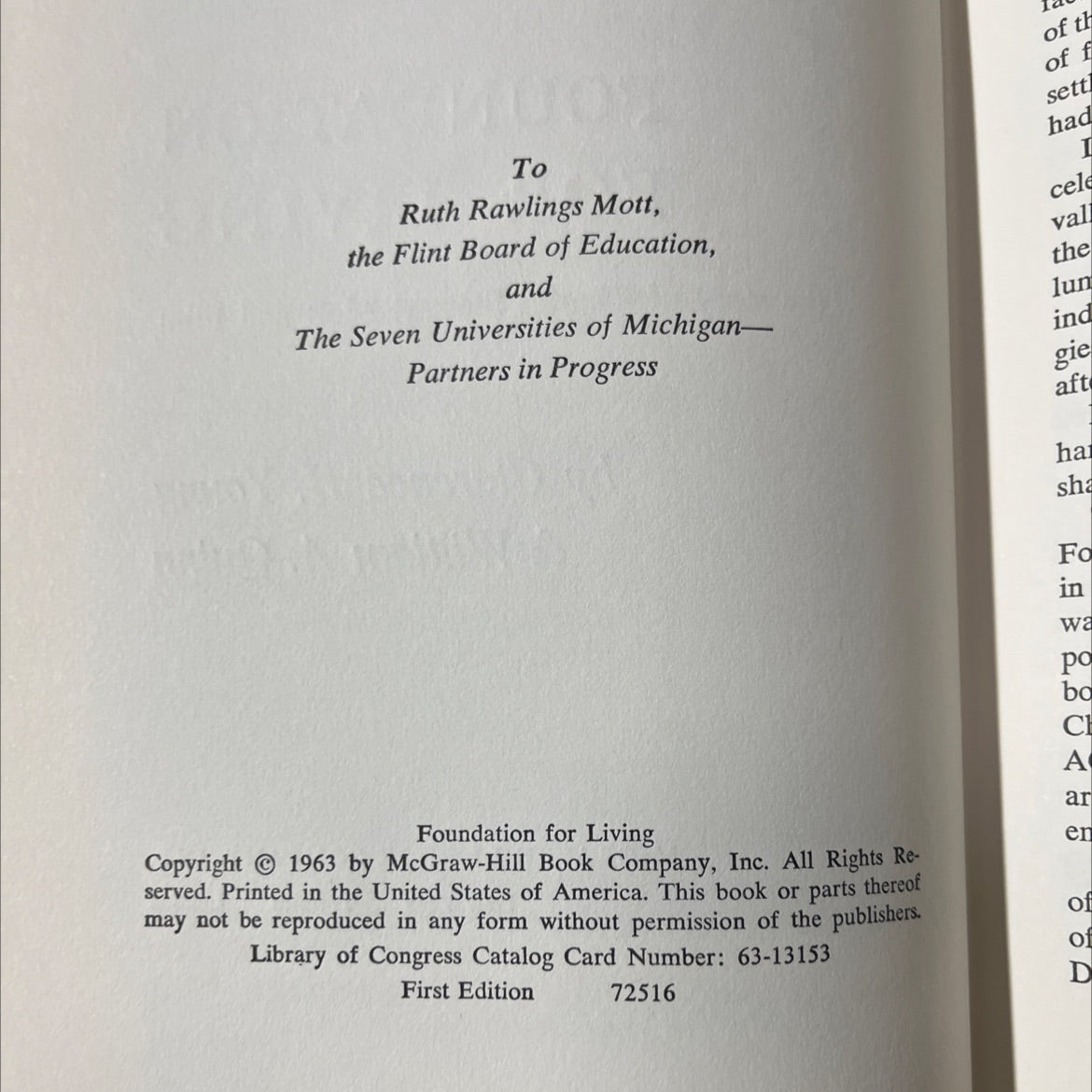 foundation for living book, by clarence h. young & william a. quinn, 1963 Hardcover image 3