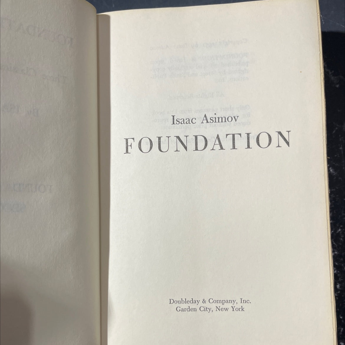 foundation book, by Isaac Asimov, 1951 Hardcover image 2