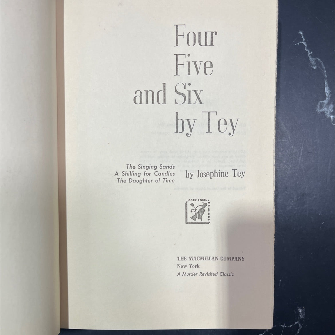 four five and six book, by josephine tey, 1952 Hardcover image 2