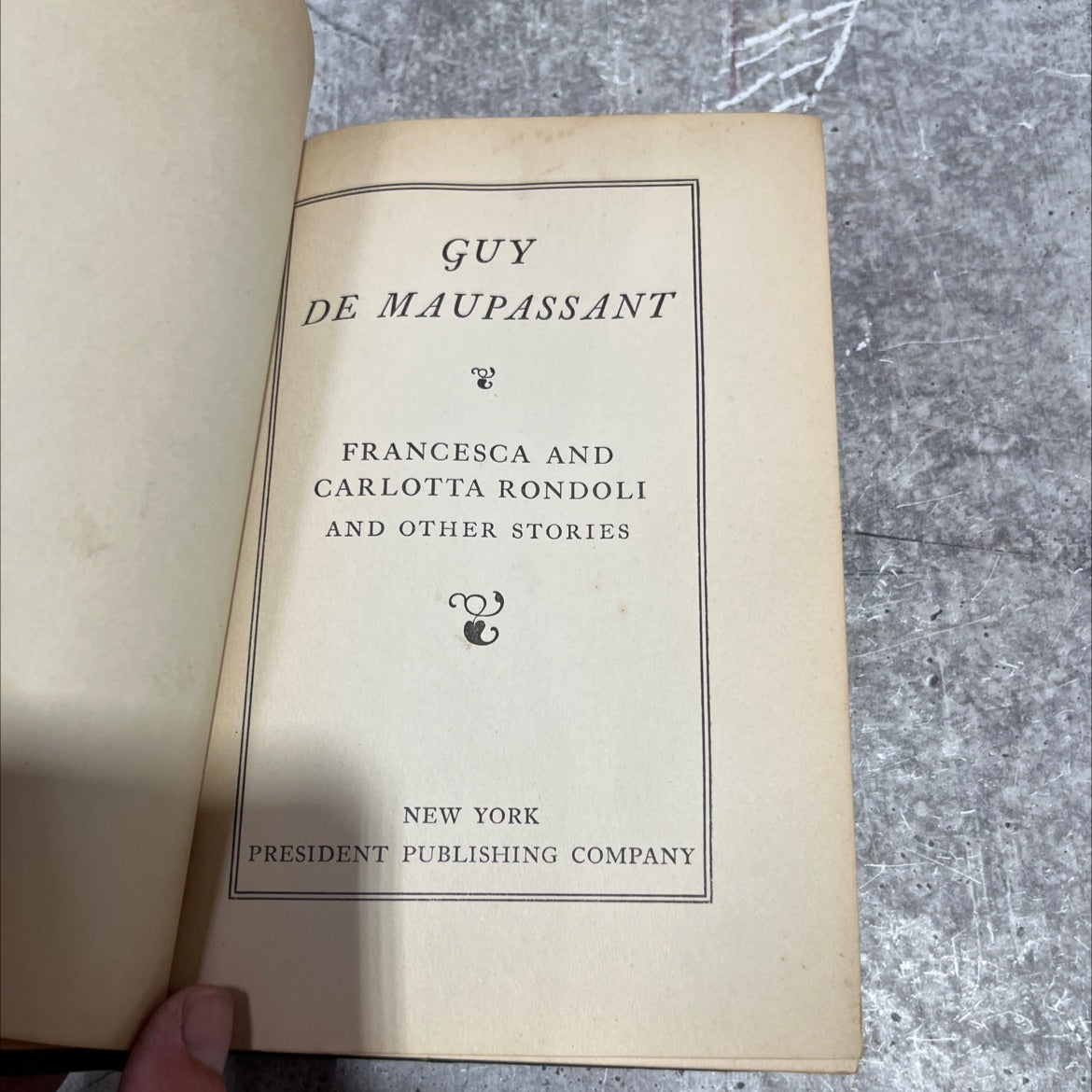 francesca and carlotta rondoli and other stories book, by guy de maupassant, 1903 Hardcover image 2