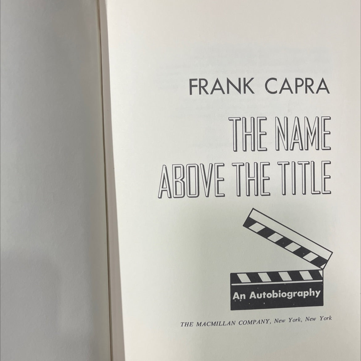 frank capra the name above the title an autobiography book, by Frank Capra, 1971 Hardcover image 2