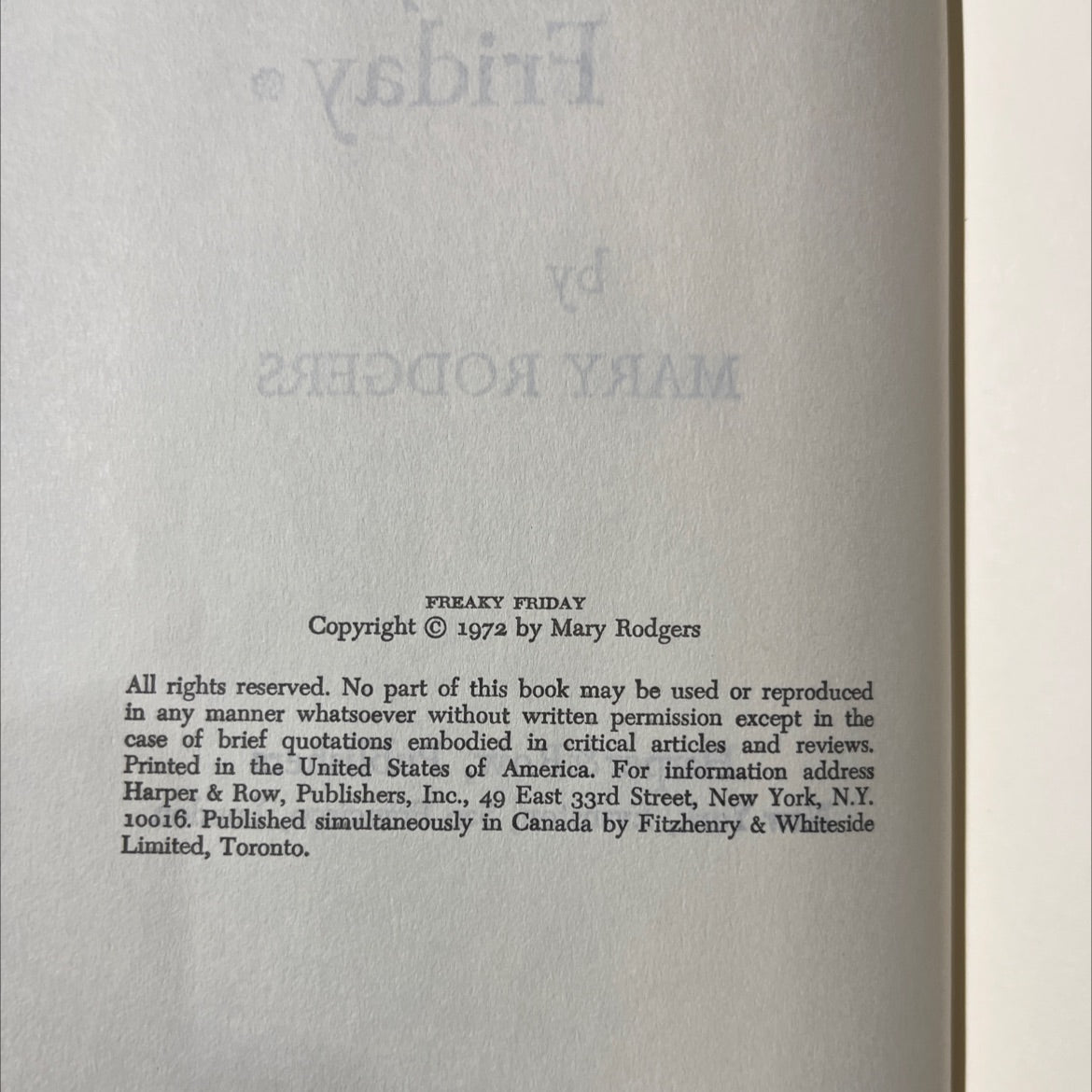 freaky friday book, by mary rodgers, 1972 Hardcover image 3