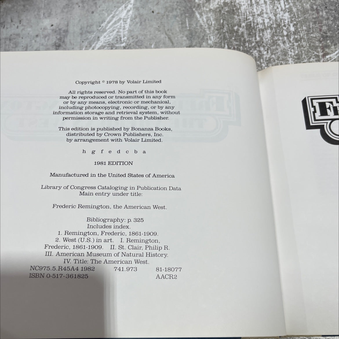 frederic remington, the american west book, by Frederic Remington, 1981 Hardcover image 3