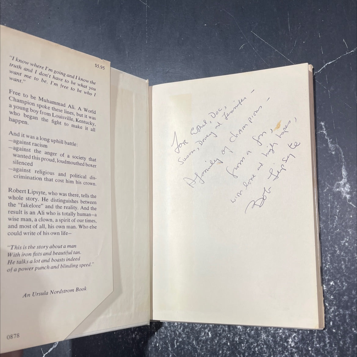SIGNED free to be muhammad ali book, by Robert Lipsyte, 1978 Hardcover, Vintage image 4